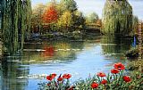 Fall Canvas Paintings - Fall Reflections Giverny